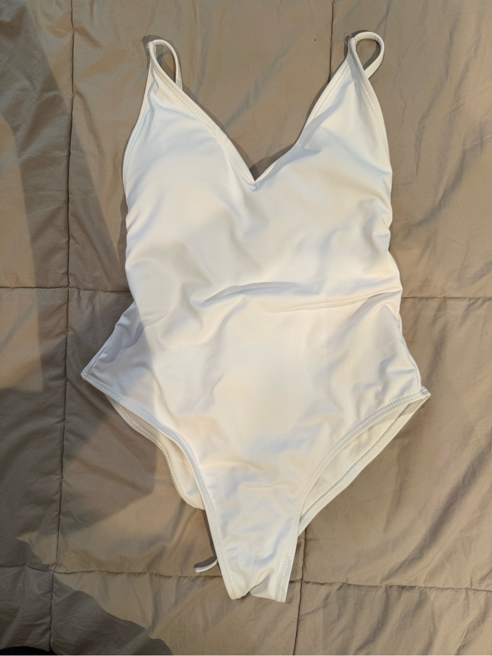 Girls' Classic White One-Piece Swimsuit